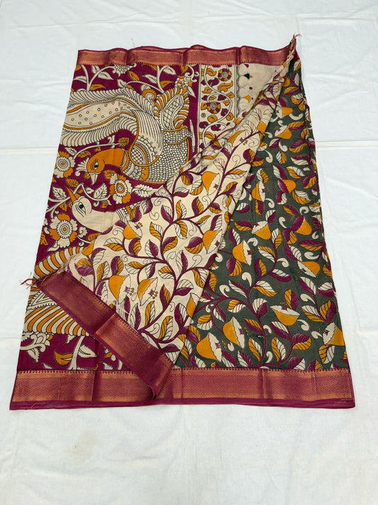 Nellore silk kalamkari sarees